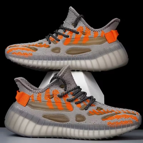 Sneakers - RUN - szary, pomarańczowy